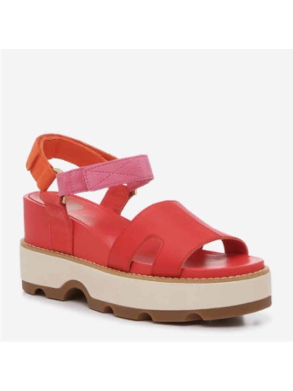 SOREL Joanie™ IV Pink and Orange Ankle Strap Wedge Sandals Size 7.5